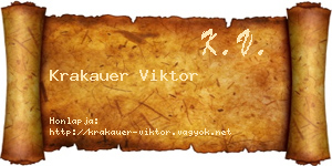 Krakauer Viktor névjegykártya